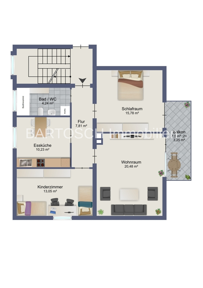 Ebermannstadt - **3 Zimmer Wohnung mit Balkon und Wohnküche**